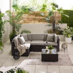Furniturebox Orlando & 4 Seat Modular Garden Sofa, Rattan in Brown - Size: 72x75x72 cm - thumbnail 4