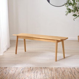 Lynton Oak Effect Solid Wood Large Dining Bench - thumbnail 2
