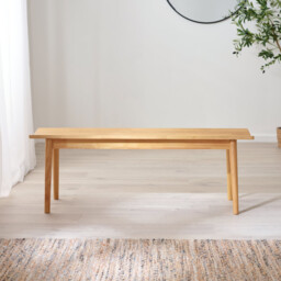 Lynton Oak Effect Solid Wood Large Dining Bench - thumbnail 3