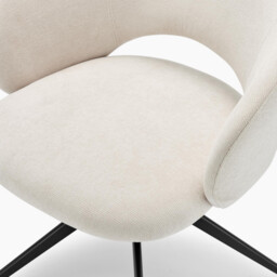 Anika Cream Fabric Swivel Office Chair - thumbnail 4