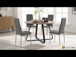 Santorini Brown Round Table & 4 Corona Black Leg Chairs - thumbnail 3