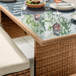 Marbella Beige Rattan 9 Seat Sofa Garden Dining Set - thumbnail 4