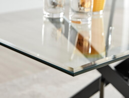 Leonardo Black Leg Glass Dining Table & 4 Lorenzo Chairs - thumbnail 4