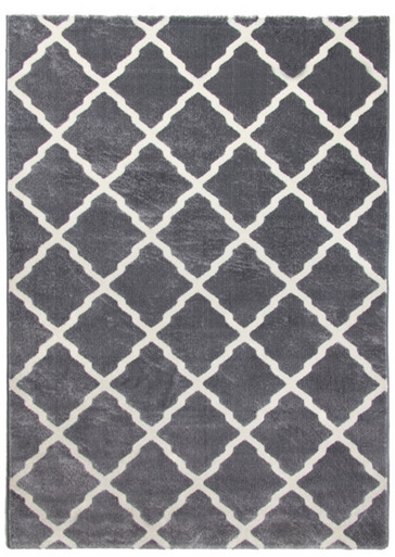 Toscana Moroccan Lattice Two-Tone Rug in Grey and Cream - 160x220cm - image 1