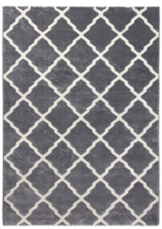 Toscana Moroccan Lattice Two-Tone Rug in Grey and Cream - 160x220cm - thumbnail 4