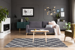 Toscana Moroccan Lattice Two-Tone Rug in Grey and Cream - 160x220cm - thumbnail 3
