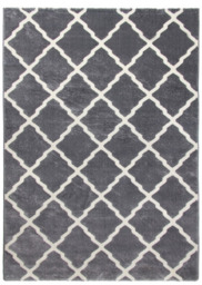 Toscana Moroccan Lattice Two-Tone Rug in Grey and Cream - 160x220cm - thumbnail 1