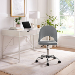 Courtney Grey Velvet Office Chair - thumbnail 2