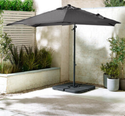 Cantilever Grey Square Garden Parasol Only (No Base)