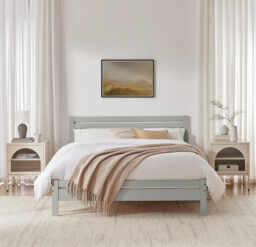 Declan Light Grey Solid Pine King Bed Frame - thumbnail 2