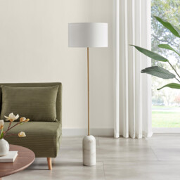 Joceline White Marble Standing Floor Lamp - thumbnail 3