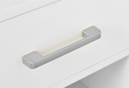 Taylor 1 Drawer White Bedside Table Silver Handles - thumbnail 4