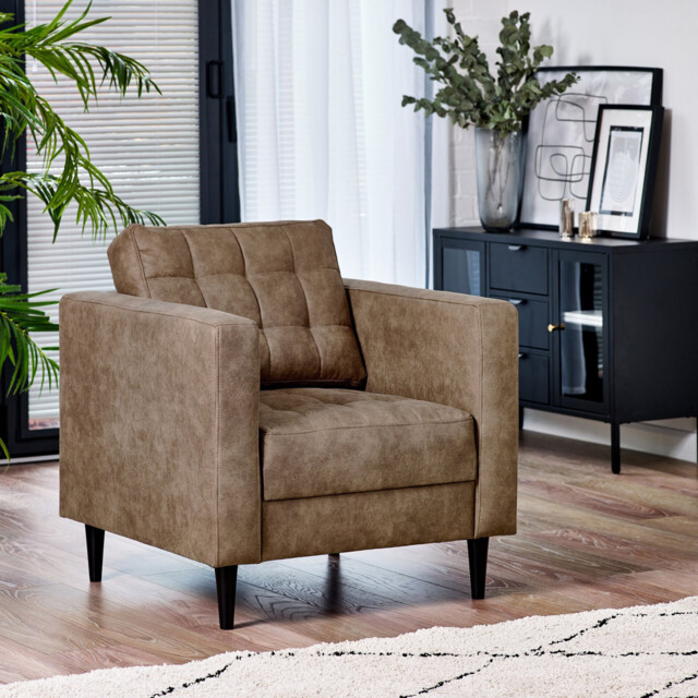 Jolene Brown Faux Leather Armchair - image 1