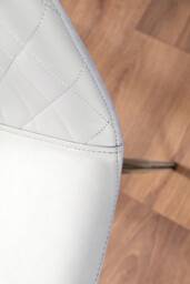 Palma White Marble Effect Round Dining Table & 4 Corona Silver Chairs - thumbnail 2