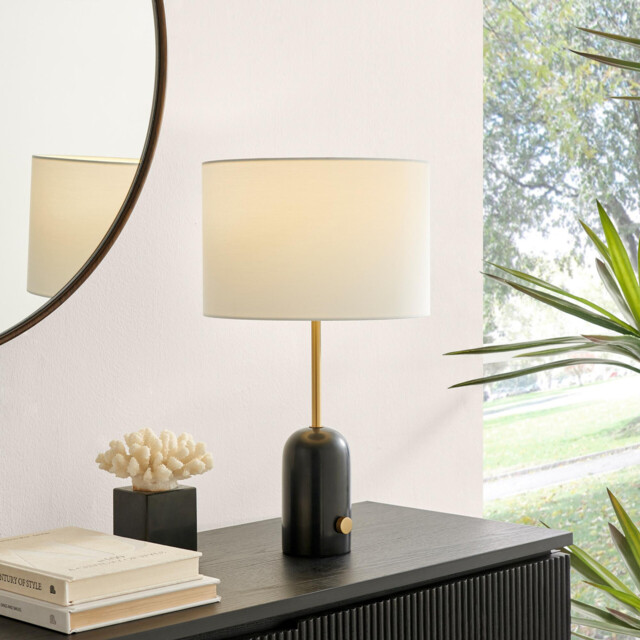 Joceline Black Marble Tall Dimmable Table Lamp - image 1