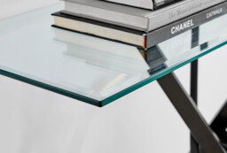 Leonardo Glass And Black Console Table - thumbnail 3