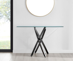 Leonardo Glass And Black Console Table - thumbnail 2