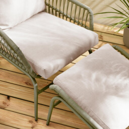 Lyon Green Metal Garden Chair with Footstool & Side Table - thumbnail 4