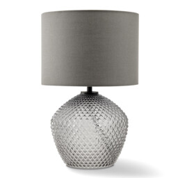 Abigail Smoky Grey Glass Table Lamp - thumbnail 4