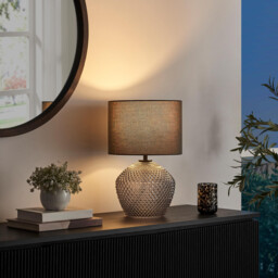 Abigail Smoky Grey Glass Table Lamp - thumbnail 3