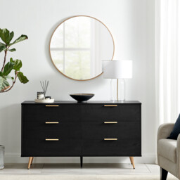 Ivala Black and Copper 6 Drawer Chest of Drawers Sideboard - thumbnail 2