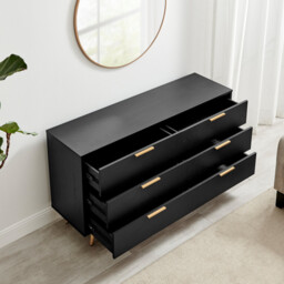 Ivala Black and Copper 6 Drawer Chest of Drawers Sideboard - thumbnail 3