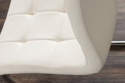 Atlanta White High Gloss And Chrome Metal Rectangle Dining Table And 4 Murano Dining Chairs Set - thumbnail 4