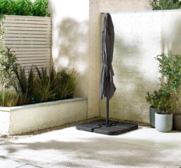 Cantilever Grey Square Garden Parasol & Base Set - thumbnail 2