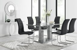 Imperia 6 Grey Dining Table and 6 Murano Chairs - thumbnail 1