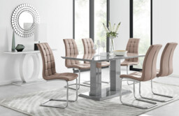 Imperia 6 Grey Dining Table and 6 Murano Chairs - thumbnail 4