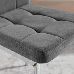 Furniturebox 2x Paloma Grey Dining Chairs Silver Legs, Fabric in Grey/Silver - Size: 40x96x49 cm - thumbnail 7