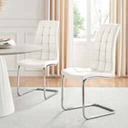 2x Murano White Dining Chairs - thumbnail 1