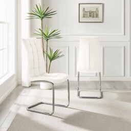 2x Murano White Dining Chairs - thumbnail 3