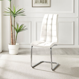 2x Murano White Dining Chairs - thumbnail 4