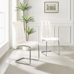 2x Murano White Dining Chairs - thumbnail 2