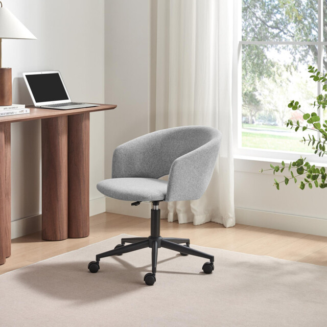 Delaney Grey Fabric Swivel Office Chair - image 1