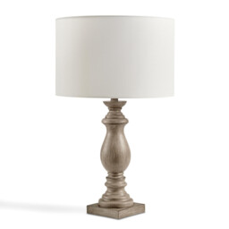Maurice Grey Turned Wood Style Table Lamp - thumbnail 4