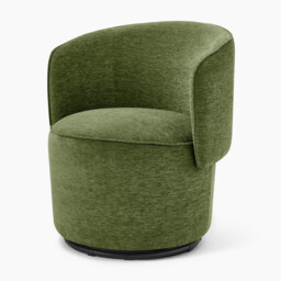 Liode Green Fabric Round Swivel Accent Chair - thumbnail 3
