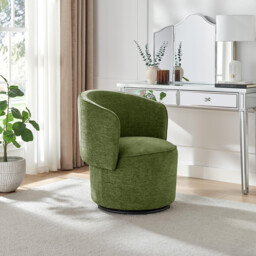 Liode Green Fabric Round Swivel Accent Chair - thumbnail 1