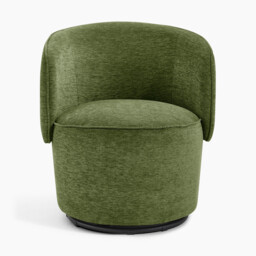 Liode Green Fabric Round Swivel Accent Chair - thumbnail 4