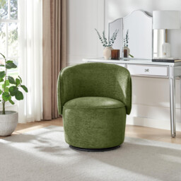 Liode Green Fabric Round Swivel Accent Chair - thumbnail 2