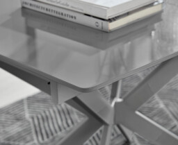 Lira 100cm Grey Metal Extending Dining Table & 6 Lorenzo Chairs - thumbnail 4