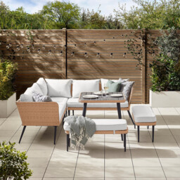 Seychelles Beige Rattan 9 Seat Corner Sofa Garden Dining Set - thumbnail 2