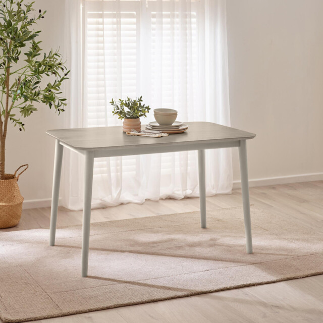 Lynton Rectangular White & Grey Wood 4 Seater Dining Table - image 1