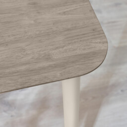 Lynton Rectangular White & Grey Wood 4 Seater Dining Table - thumbnail 4