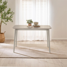 Lynton Rectangular White & Grey Wood 4 Seater Dining Table - thumbnail 2