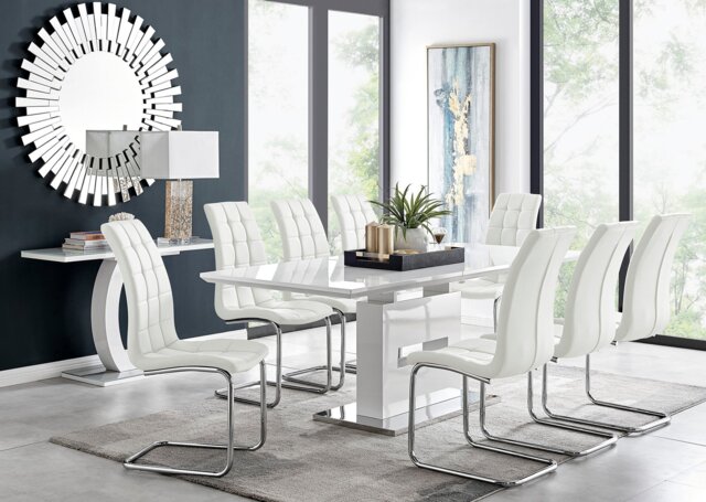 Arezzo Large Extending Dining Table and 8 Murano Chairs - image 1