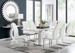 Arezzo Large Extending Dining Table and 8 Murano Chairs