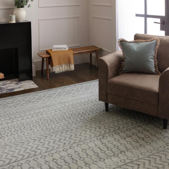Korra Grey Aztec Patterned Rug - image 1