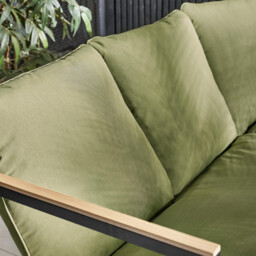 Hydra Black Metal & Green 5 Seat Garden Corner Sofa Set - thumbnail 3